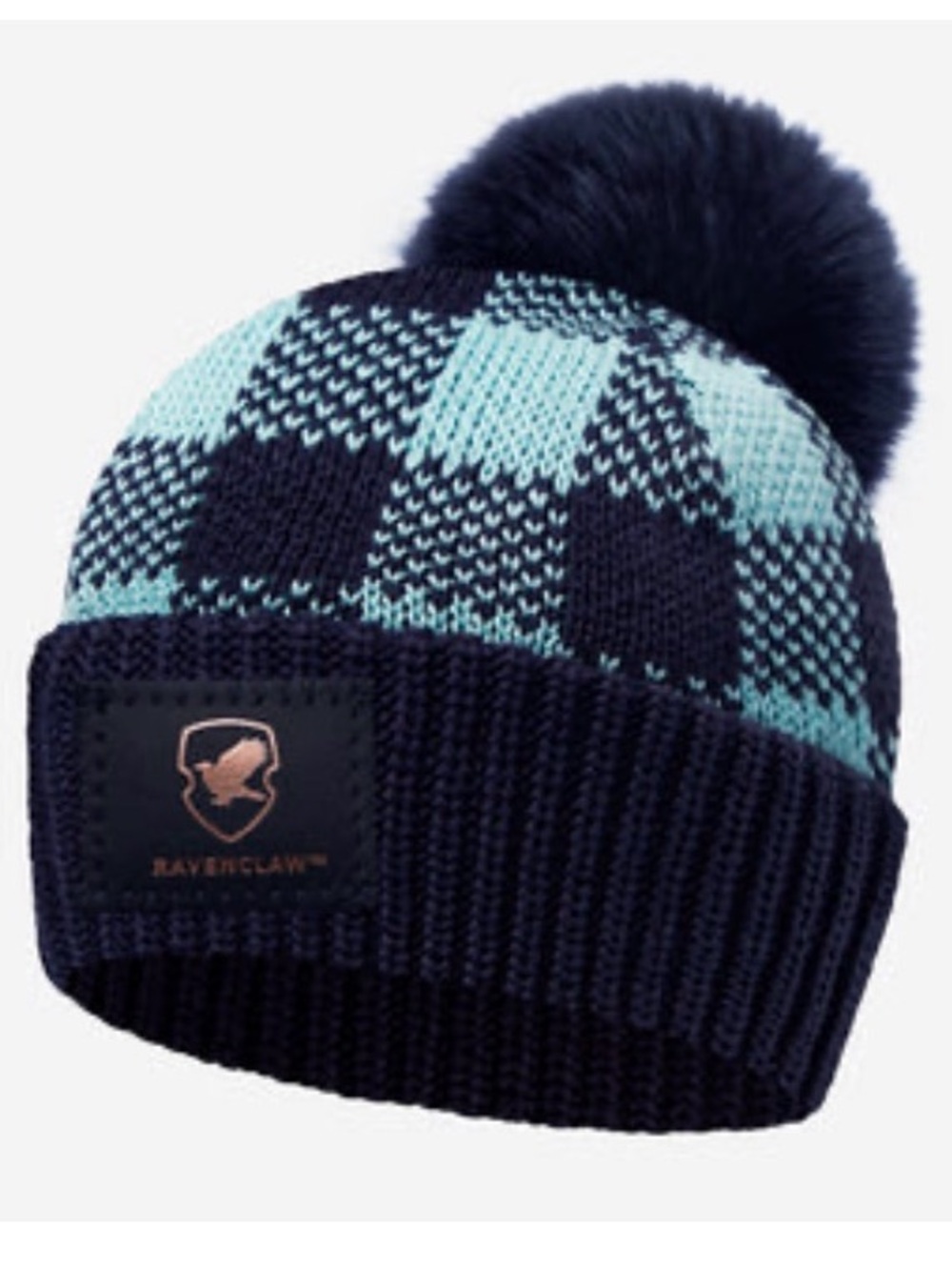 Love Your Melon x Harry Potter Ravenclaw Buffalo Check Pom Beanie